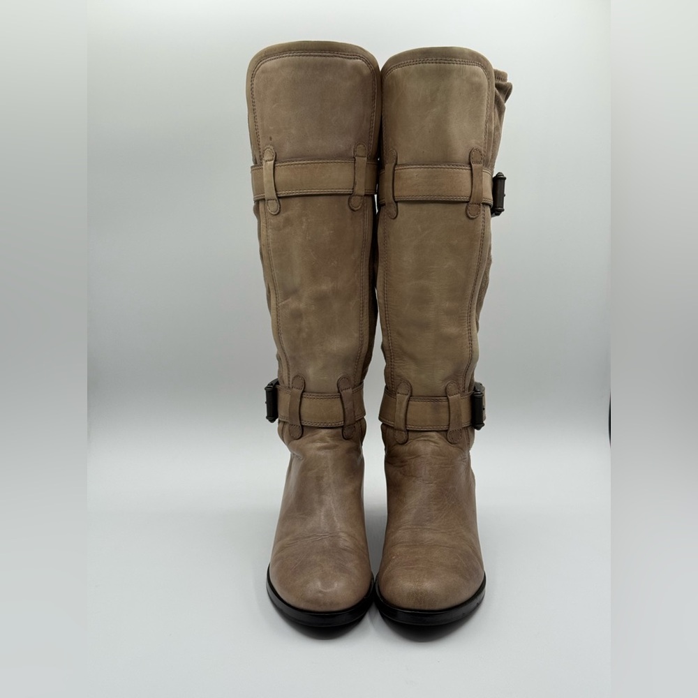 Cole Haan Riding Boots Leather Nike Air Avalon Tall Boots Taupe Leather 6B - Picture 12 of 16